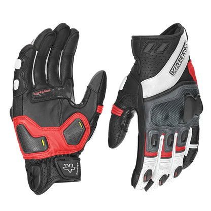 ViaTerra Shifter Red – Short Motorcycle Riding Gloves - AH Helmets