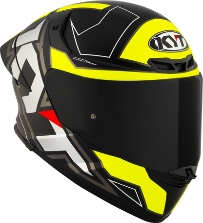 KYT TT Revo Electron Matt Black Yellow Helmet - AH Helmets