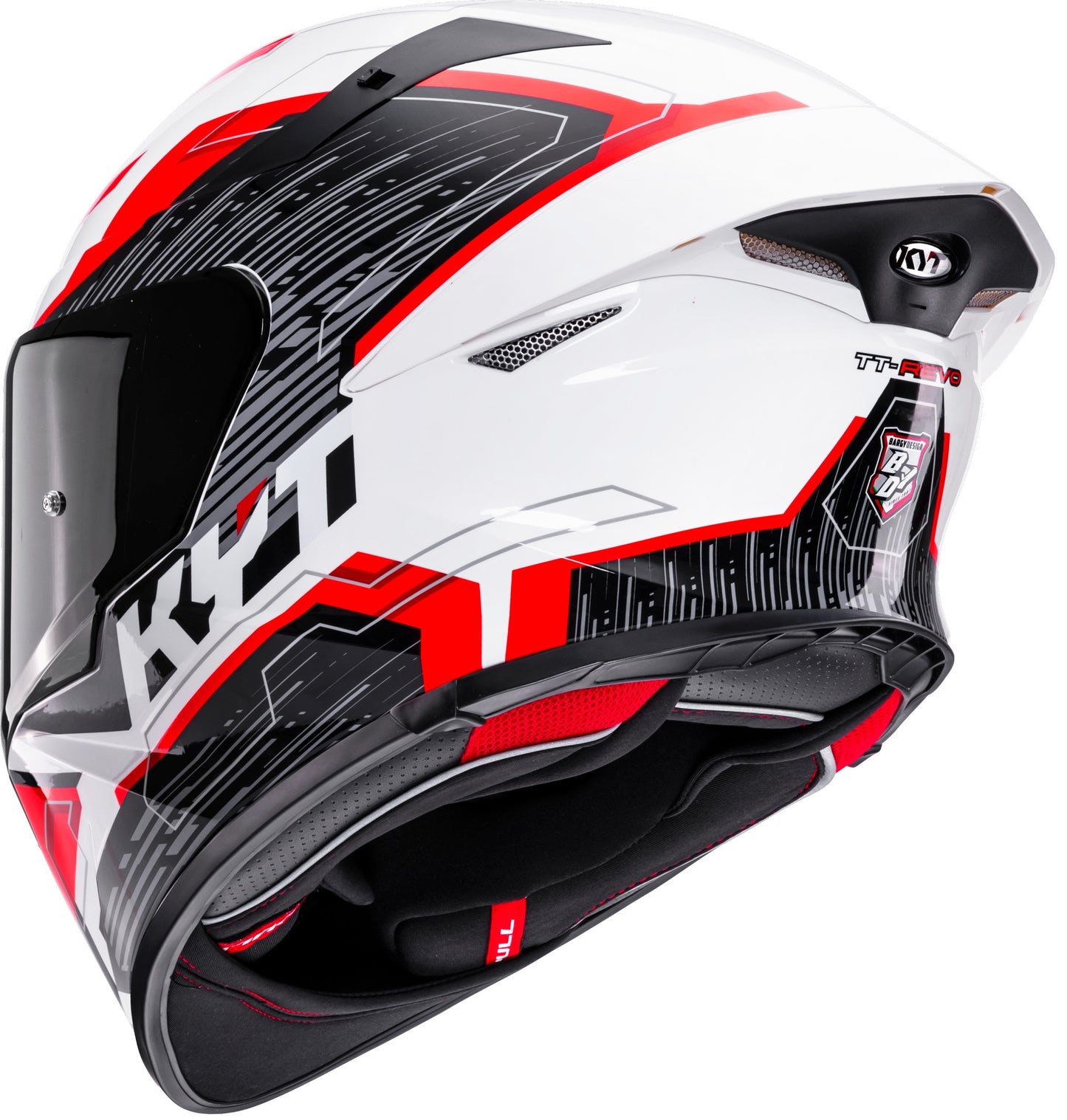 KYT TT REVO SPEEDING WHITE RED HELMET