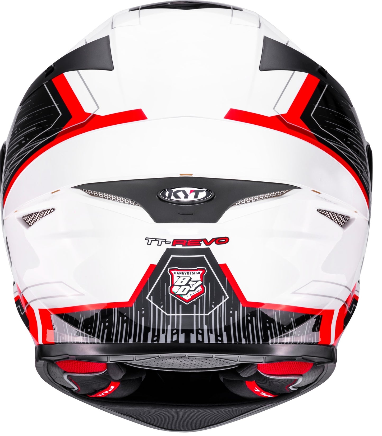 KYT TT REVO SPEEDING WHITE RED HELMET