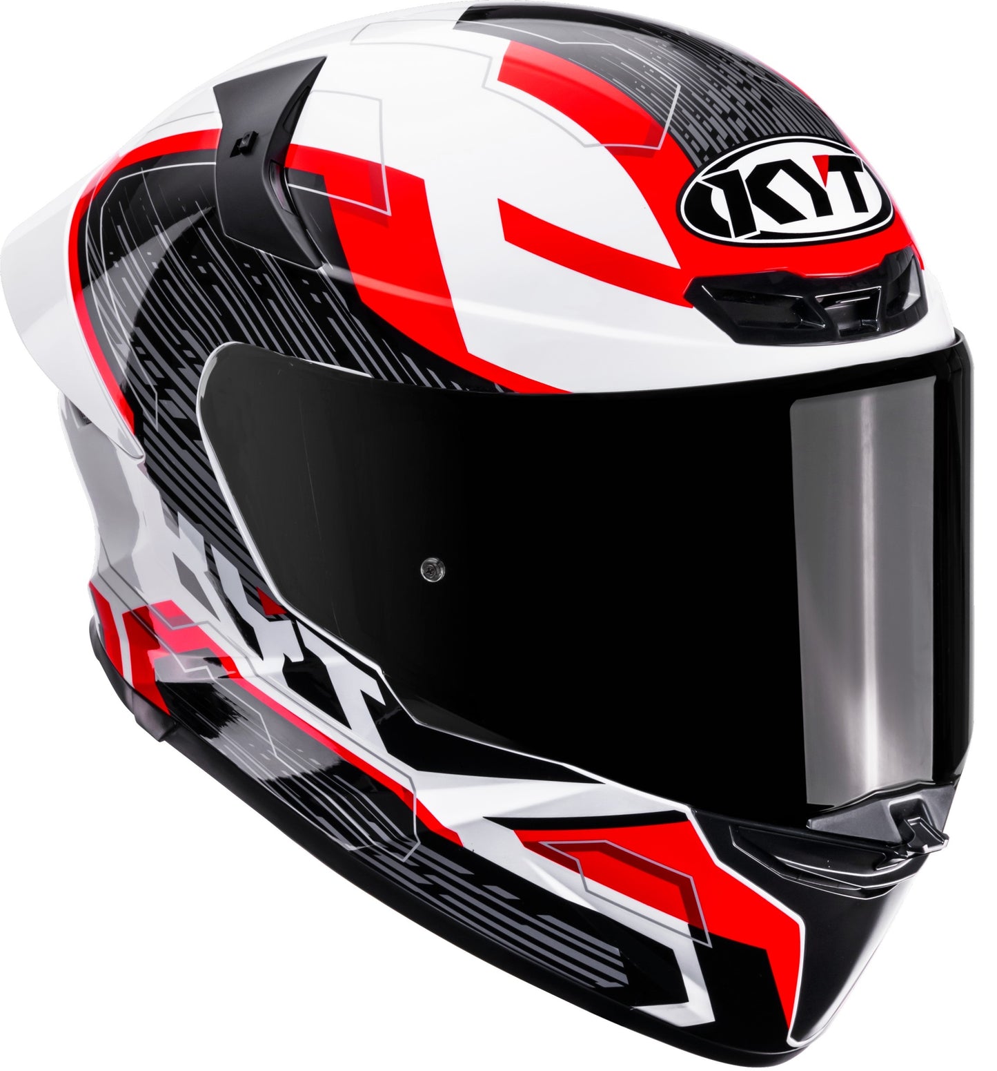 KYT TT REVO SPEEDING WHITE RED HELMET