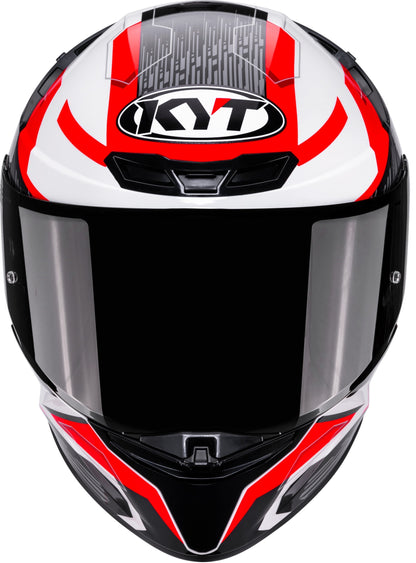 KYT TT REVO SPEEDING WHITE RED HELMET