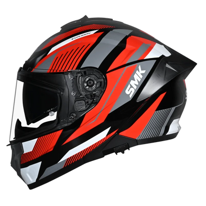 SMK Typhoon Sparko Gloss Grey Red Black(GL236) Helmet ECE 22-06