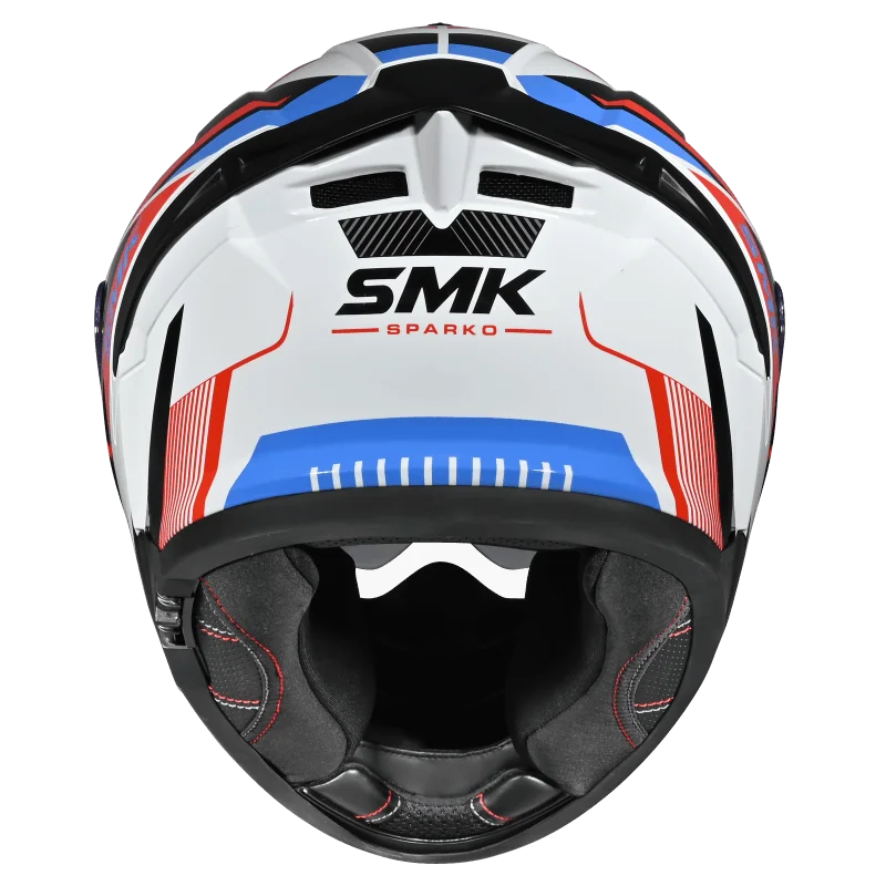 SMK Typhoon Sparko Gloss White Red Blue (GL135) Helmet ECE 22-06