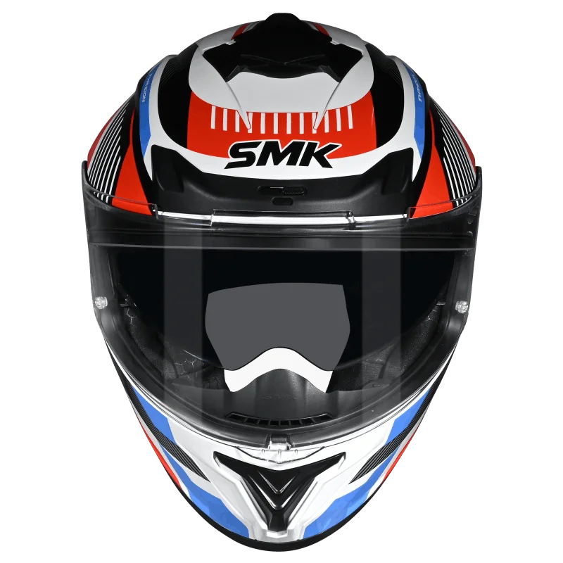 SMK Typhoon Sparko Gloss White Red Blue (GL135) Helmet ECE 22-06