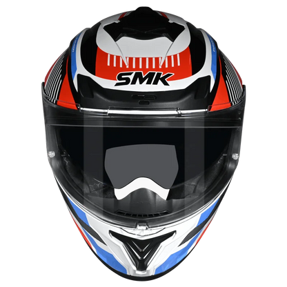 SMK Typhoon Sparko Gloss White Red Blue (GL135) Helmet ECE 22-06