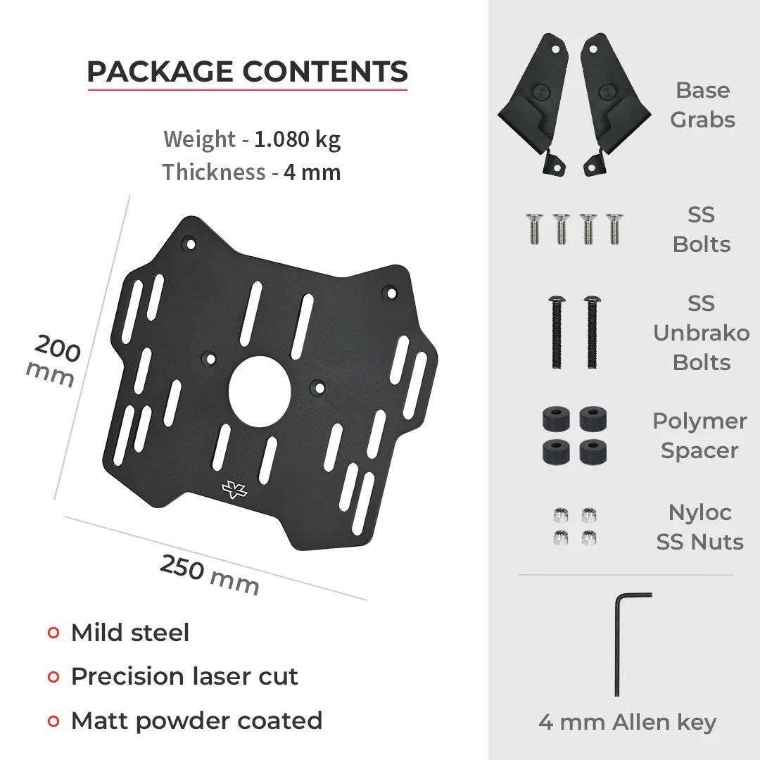VIATERRA TOP BOX ADAPTER PLATE FOR KTM ADVENTURE 250/390 (2020-2024) - AH Helmets