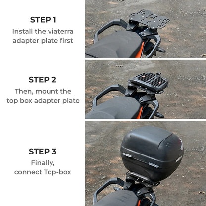 VIATERRA TOP BOX ADAPTER PLATE FOR KTM ADVENTURE 250/390 (2020-2024) - AH Helmets