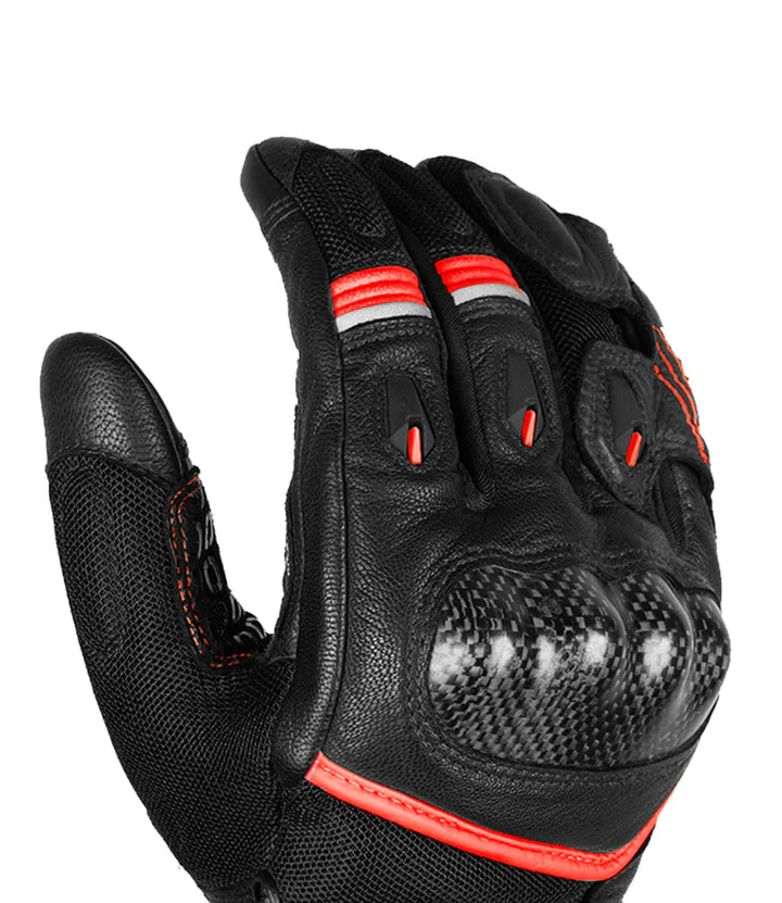 Rynox Tornado Pro 4 Gloves - Carbon Edition Black Red