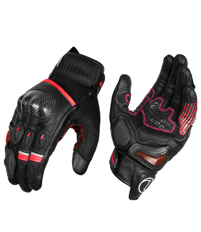Rynox Tornado Pro 4 Gloves - Carbon Edition Black Red