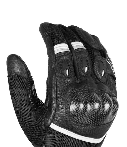 Rynox Tornado Pro 4 Gloves - Carbon Edition Black White