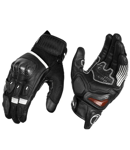 Rynox Tornado Pro 4 Gloves - Carbon Edition Black White