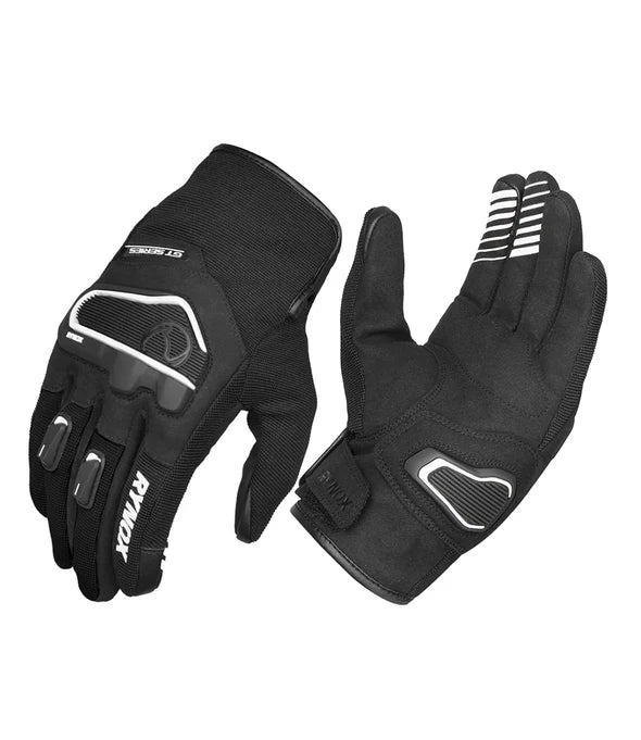 Rynox Helium GT 2 Black White Gloves