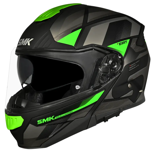SMK Gullwing Venture Gloss Black Grey Green (GL268) Helmet
