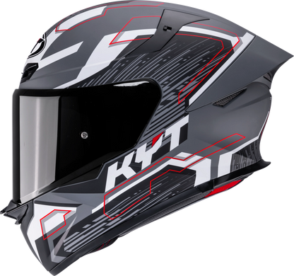 KYT TT Revo Speeding Matt GRL Grey Red Helmet