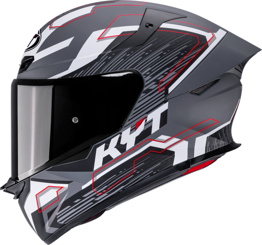 KYT TT Revo Speeding Matt GRL Grey Red Helmet