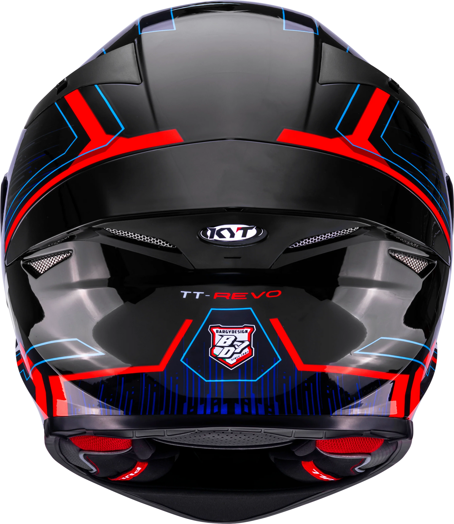 KYT TT Revo Speeding Gloss Black Red Blue Helmet