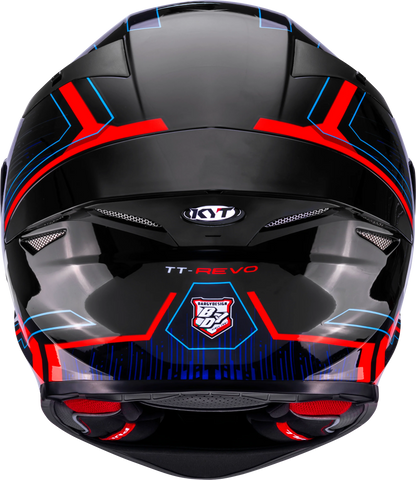 KYT TT Revo Speeding Gloss Black Red Blue Helmet