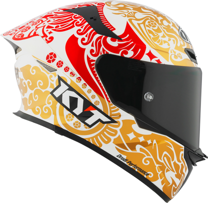 KYT TT Revo Enea Bastianini Indonesia Replica 2023 Gloss Pearl White Helmet