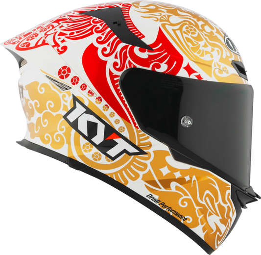 KYT TT Revo Enea Bastianini Indonesia Replica 2023 Gloss Pearl White Helmet