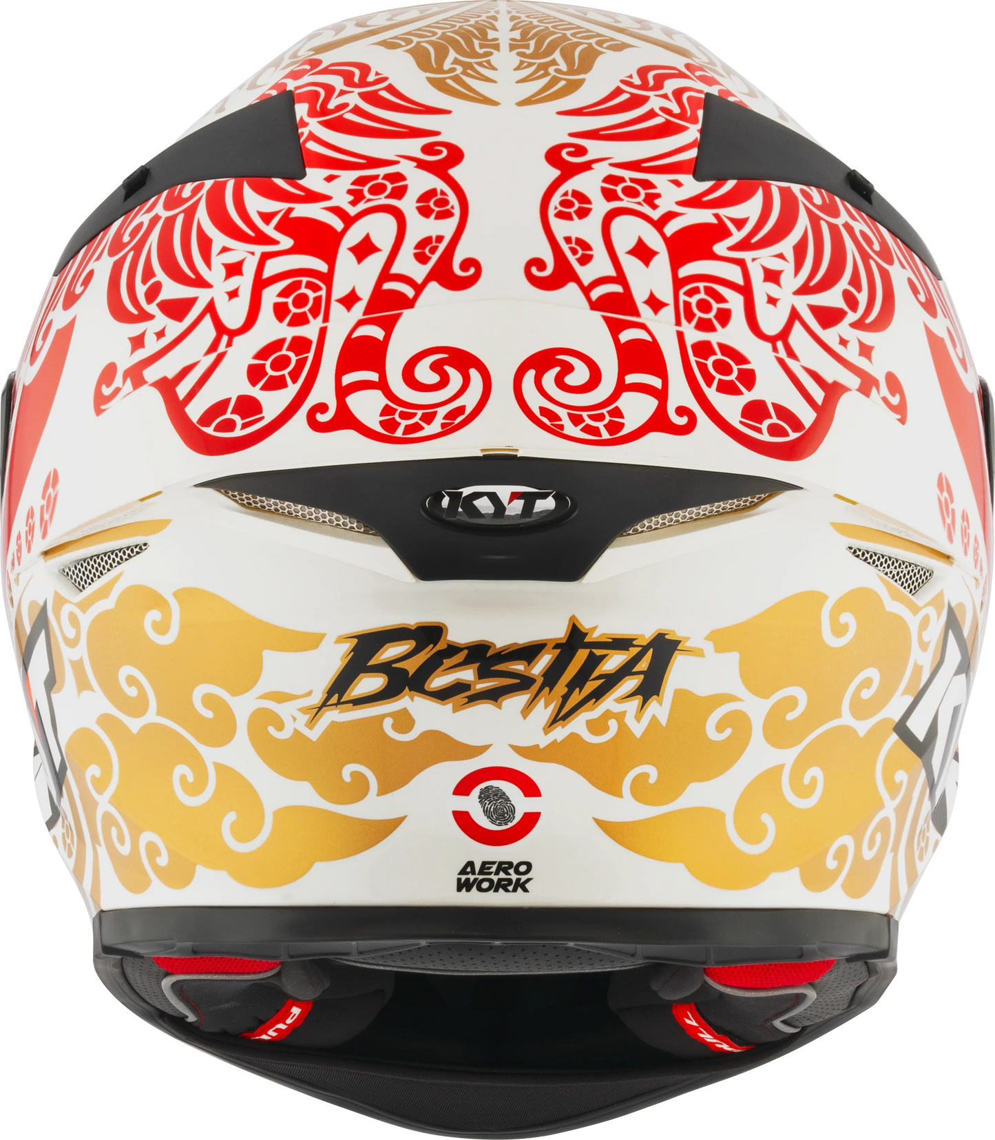 KYT TT Revo Enea Bastianini Indonesia Replica 2023 Gloss Pearl White Helmet