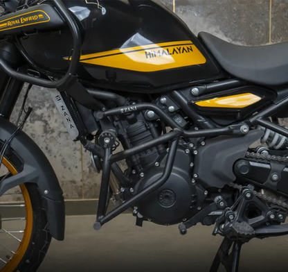 ZANA Crash Guard For Himalayan 450 (With Slider Black Texture,Mild Steel) Type-1 - AH Helmets