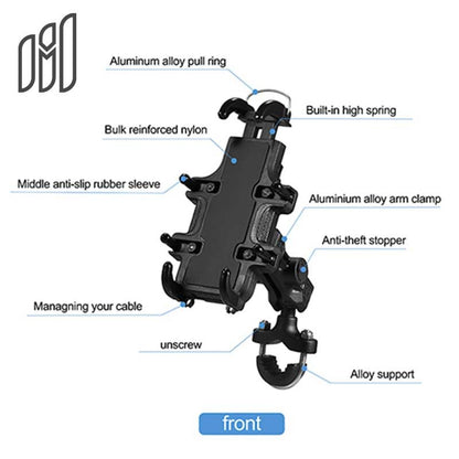 MH Moto M54 Phone Holder With antitheft lock ,vibration dampner & Gopro mount - AH Helmets