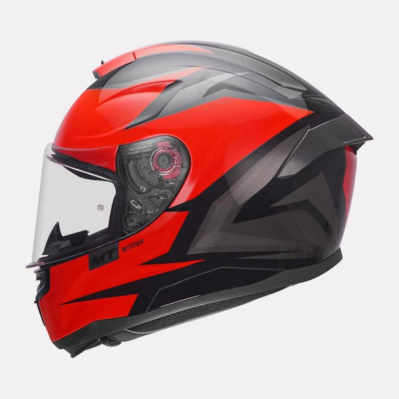 MT Hummer Stark Gloss Grey Red Helmet - AH Helmets