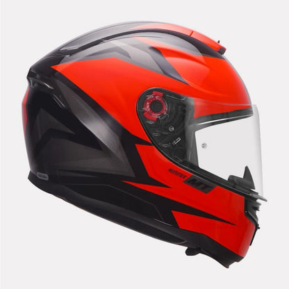MT Hummer Stark Gloss Grey Red Helmet - AH Helmets
