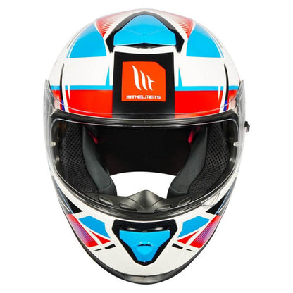 MT Thunder3 Pro Synthex Gloss White & Blue Helmet