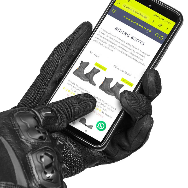 KORDA HYBRID RIDING GLOVES BLACK