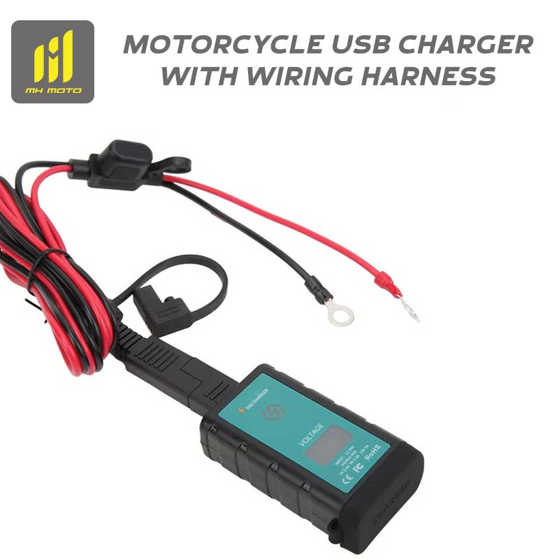WUPP Q.03 Motorcycle USB charger with wiring harness