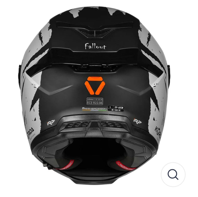 KORDA ICON FALLOUT MATT SILVER HELMET(Dual visor)