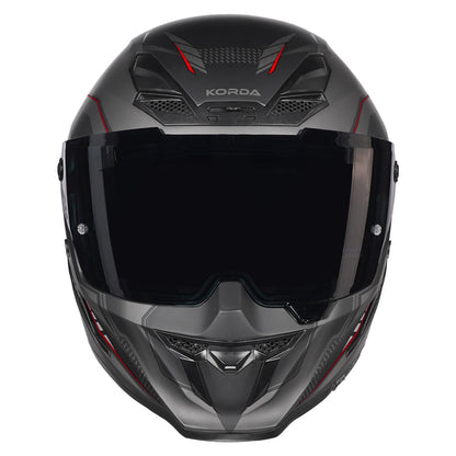 KORDA ICON STRIKE MATT RED HELMET(DUAL VISOR)With Free Smoke Visor