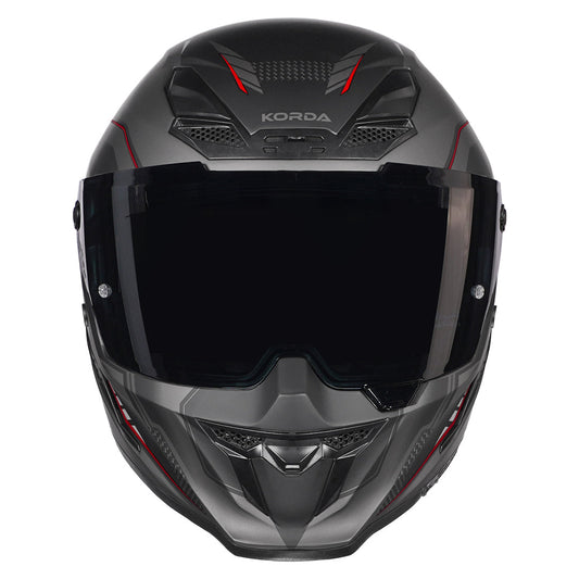 KORDA ICON STRIKE MATT RED HELMET(DUAL VISOR)With Free Smoke Visor