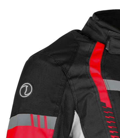 Rynox Tornado Pro 4 Jacket - Ce Certified Class A - BLACK RED