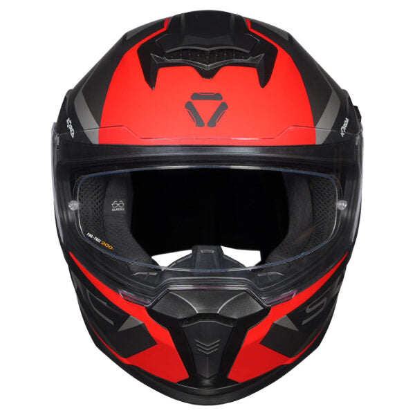 KORDA SONIC GP ROADLION MATT BLACK RED W/P HELMET (Dual visor)