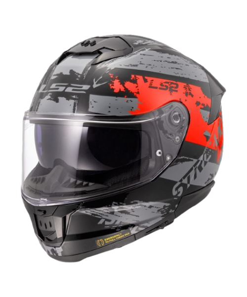 LS2 FF320 STREAM II NOISY GLOSS Black RED-06 - AH Helmets