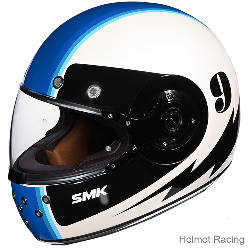 SMK Retro Ranko Electro  White Gloss (GL125) Helmet