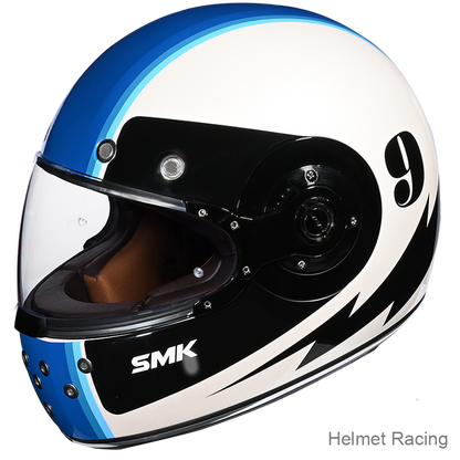 SMK Retro Ranko Electro  White Gloss (GL125) Helmet