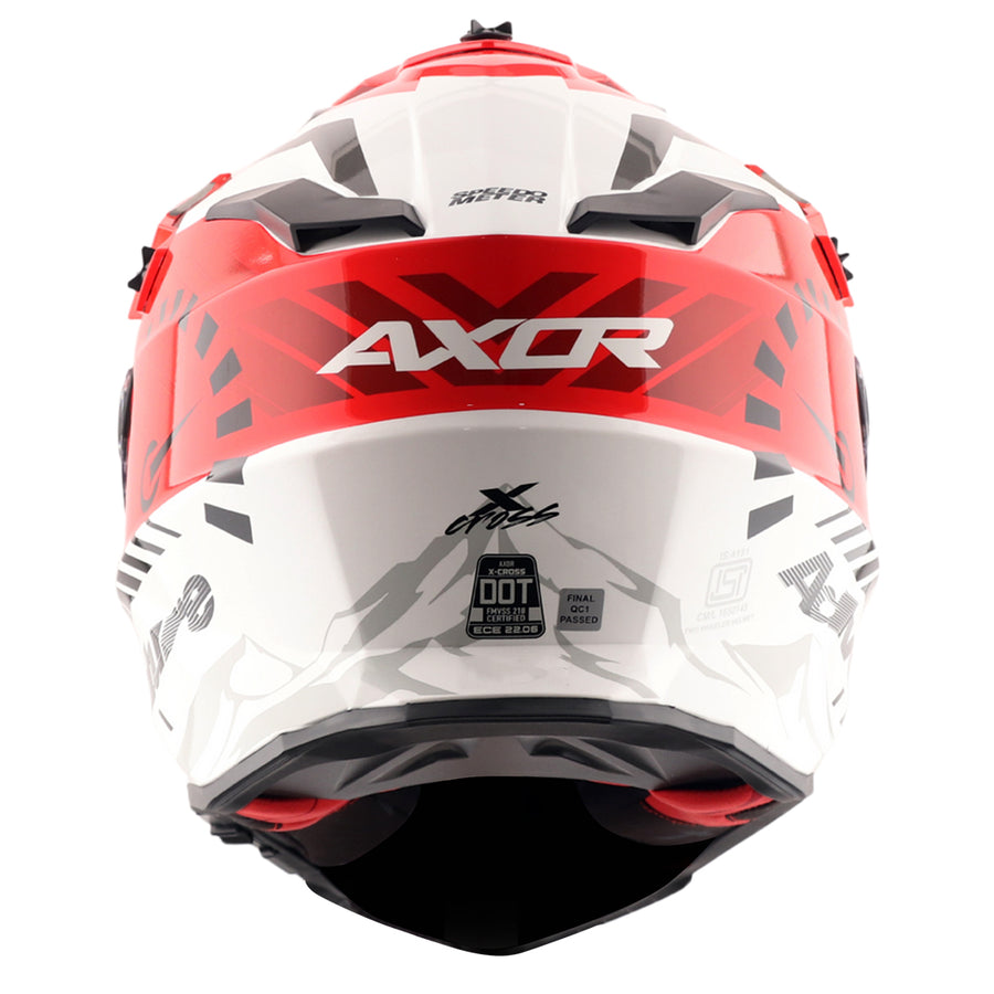 Axor X-Cross Dual Visor Speedometer Gloss White Red Helmet