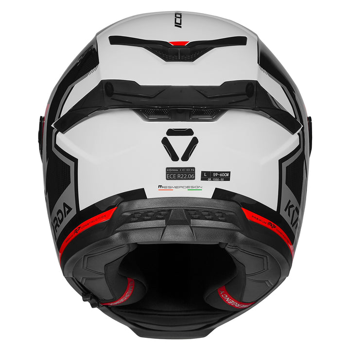 KORDA ICON LEMUR B GLOSS RED HELMET (Dual visor)