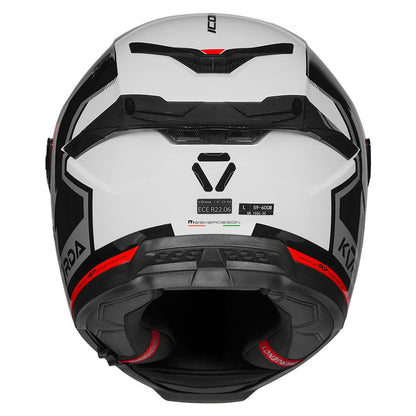 KORDA ICON LEMUR B GLOSS RED HELMET (Dual visor)