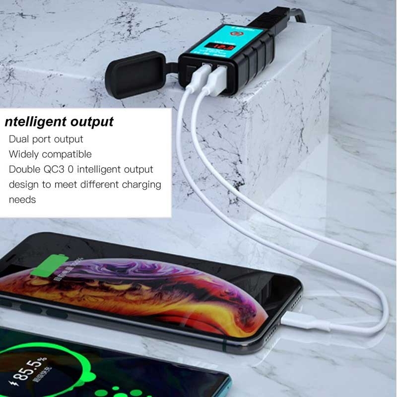 WUPP Q.03 Motorcycle USB charger with wiring harness