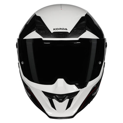 KORDA ICON NYX GLOSS BLACK WHITE HELMET (Dual visor)