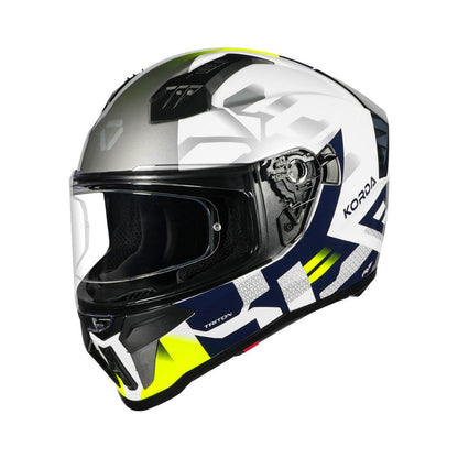 KORDA EVO TRITON HELMETS- GLOSS WHITE BLUE FL GREEN