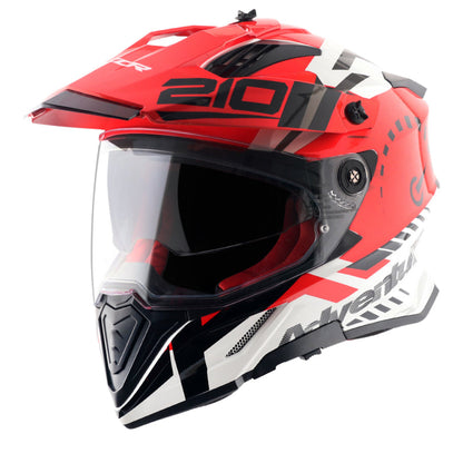 Axor X-Cross Dual Visor Speedometer Gloss White Red Helmet