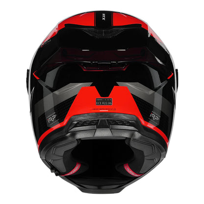 KORDA ICON NYX GLOSS BLACK RED HELMET (Dual visor)