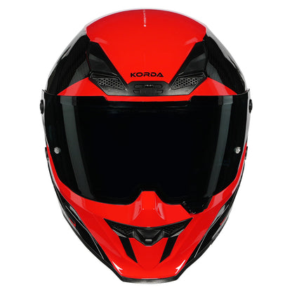 KORDA ICON NYX GLOSS BLACK RED HELMET (Dual visor)