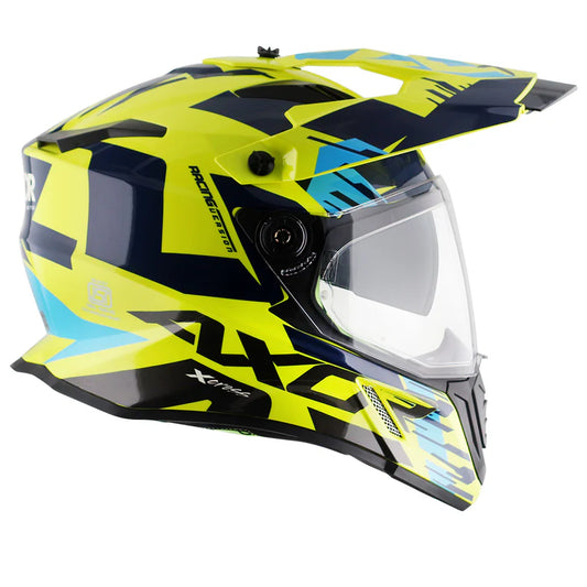 Axor X-Cross X1 Dual Visor Gloss Neon Yellow Blue Helmet